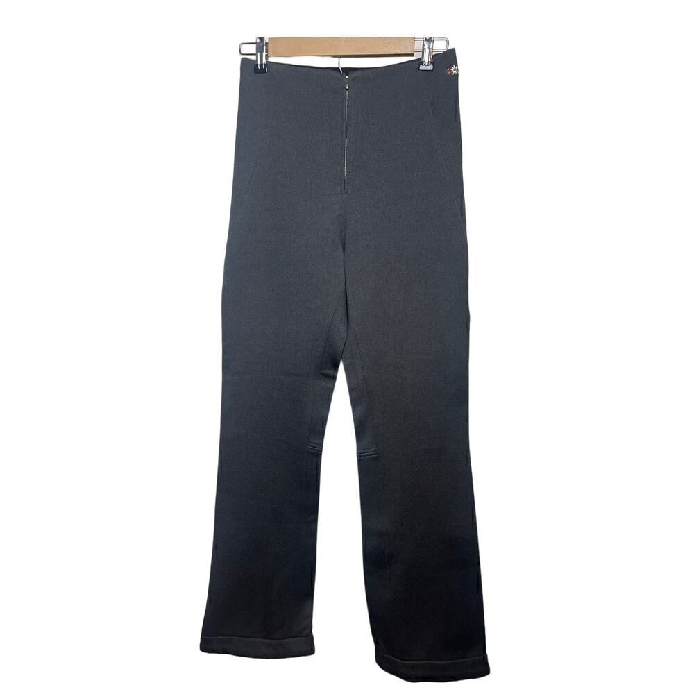 Post Card Snowboard Stretch Scuba Zip Flare Apres Ski Pants Women's Sz. 6